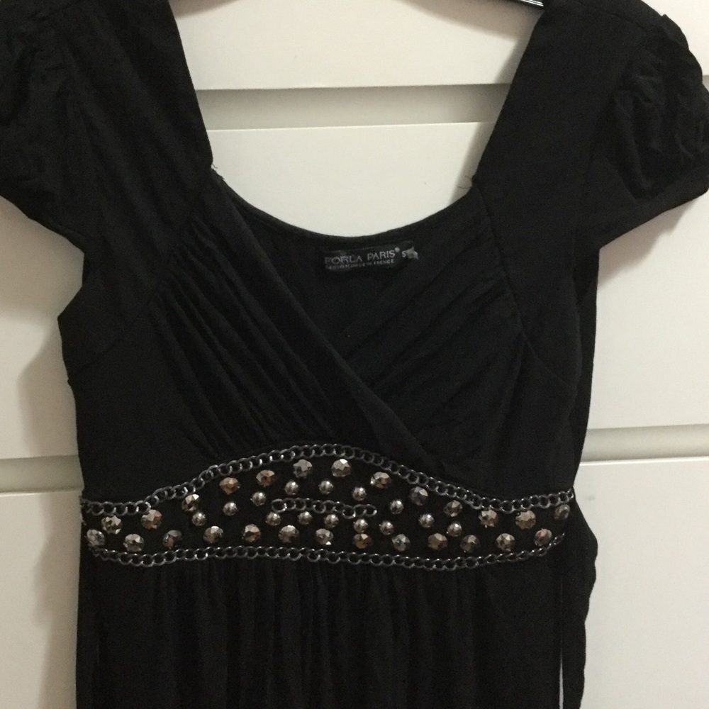 Forever 21 Black Midi Dress with Silver Details
